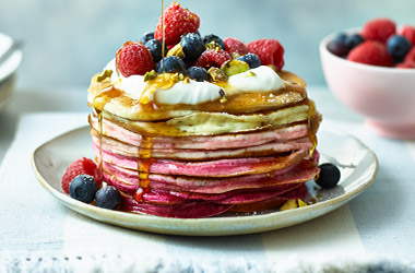 Pink ombré pancakes
