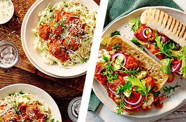 Pork and fennel tagliatelle AND spicy meatball subs