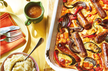 Rainbow veggie toad-in-the-hole