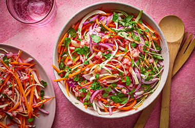 Rhubarb and carrot slaw