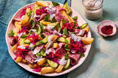 Roast lamb loaded fries