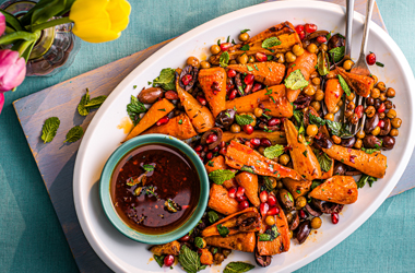Roasted carrot and chickpea salad