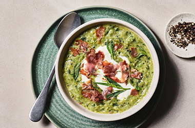 Roasted leek and potato soup