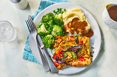 Air-fryer roasted vegetable toad-in-the-hole