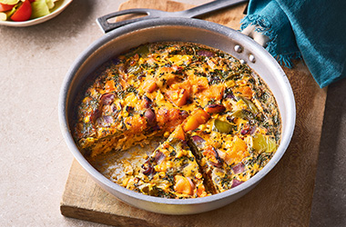 Roasted butternut squash and corn frittata