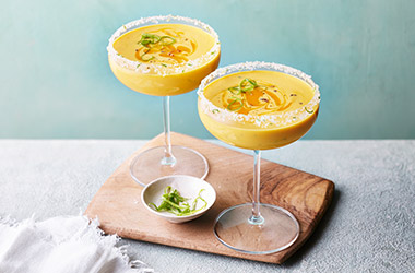 Salted lime and mango lassi