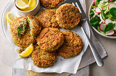 Sardine, spring onion and butter bean fishcakes