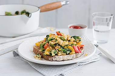Tricolour scrambled eggs