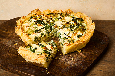 Smashed potato-crust quiche