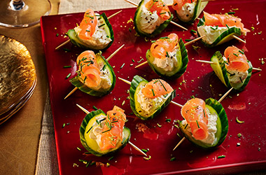 Jade Greenhalgh's smoked salmon and wasabi canapés