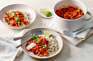 Smoky chipotle bean chilli