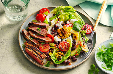 Smoky chipotle steak and charred corn salad
