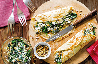 Spanakopita-inspired pancakes