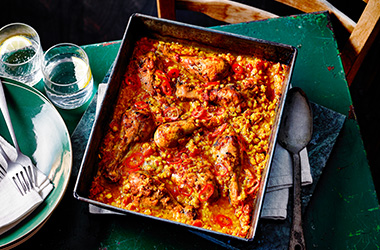 Marmalade pork, parsnip dhal, spiced chicken...