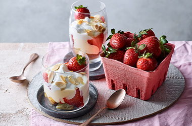 No-cook strawberry and cream trifles
