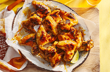 Sticky mango chicken wings