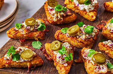 Air-fryer jalapeño popper hash browns
