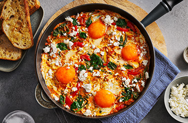 Chilli and tomato baked eggs