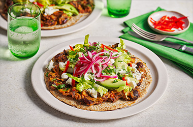 Cheesy bean tostadas