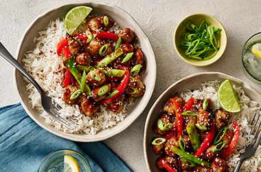 Hoisin sausage rice bowl