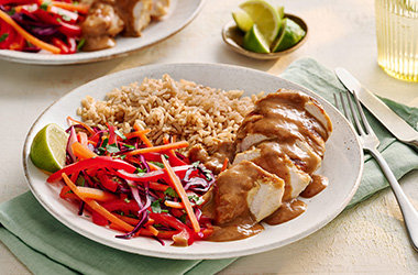 Air-fryer chicken satay bowls