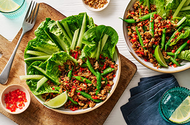Spicy chicken larb-style salad