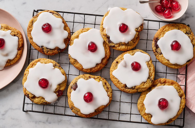 Cherry Bakewell cookies