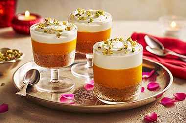 Mango and rose malai pots