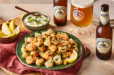 Fritto misto with prawns and cod