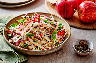 Apple, red onion and mint slaw