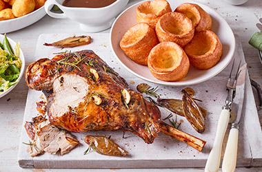 Sticky glazed slow-roast lamb