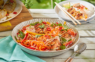 Barbecued tofu noodle salad