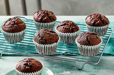 Air-fryer double chocolate muffins