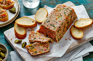 Ham hock terrine with apricots