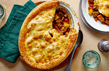 Leftover roast beef hash pie