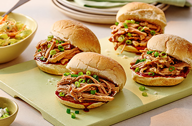 Slow-cooker pulled turkey rolls