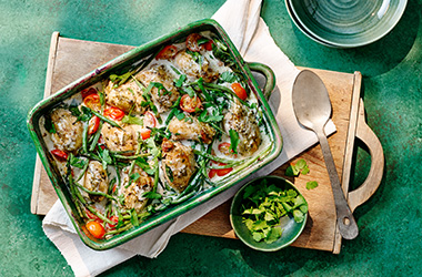 Thai green curry roasted chicken thighs