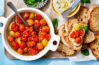 Tomato and ricotta bruschetta