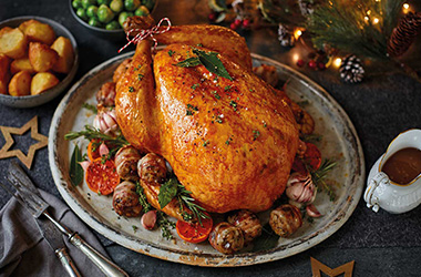 Turkey with cranberry, chestnut and sage stuffing