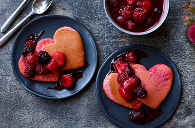 Valentine's pink pancakes