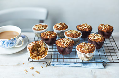 Vegan banana and oat muffins