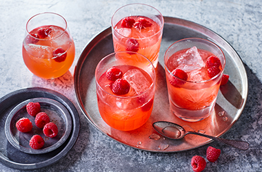 Raspberry whisky sour