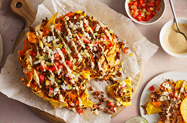 Air-fryer cheeseburger nachos