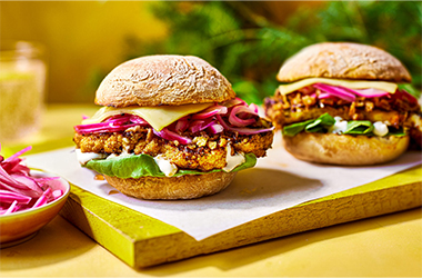 Barbecue cauliflower cheeseburger