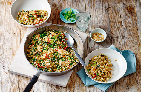 Friday: Chilli and lime salmon fried rice