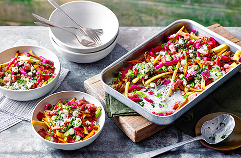 Friday: Loaded sweet potato and parsnip fries