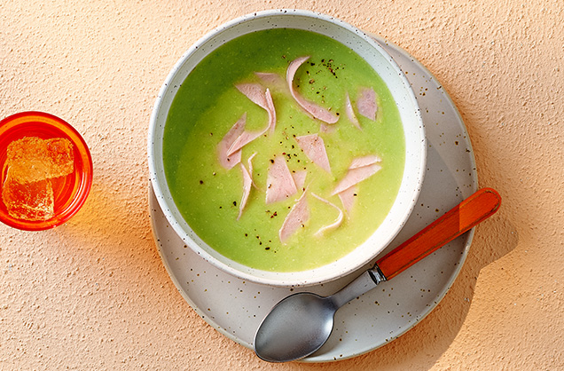 Tuesday: Pea, leek and ham soup  