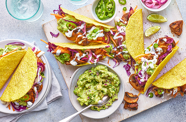 Chipotle mushroom tacos with avocado smash recipe