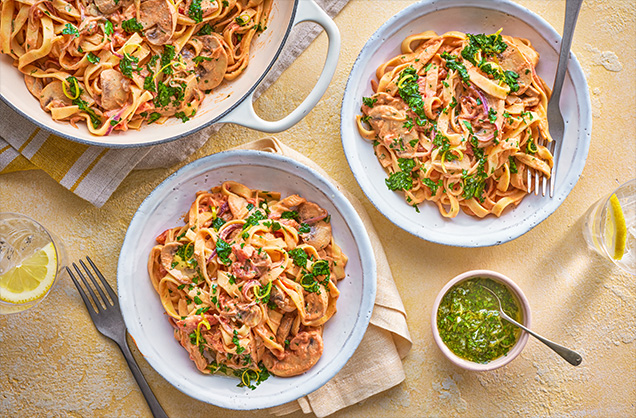 Creamy vegetarian pasta dishes