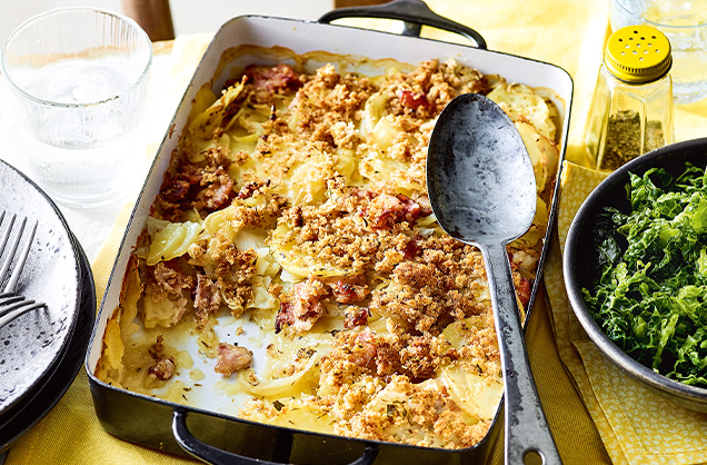 Wednesday: Bacon, potato and onion bake